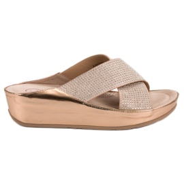 Kylie Wedge szandál barna