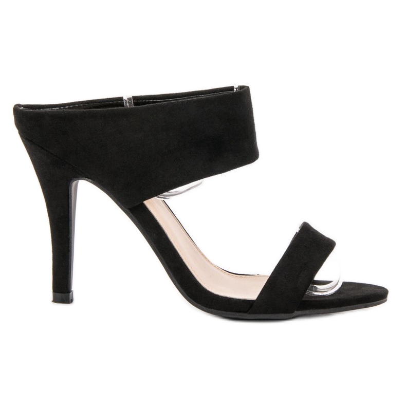 Lucky Shoes Szexi csúszós magas sarkú cipő fekete