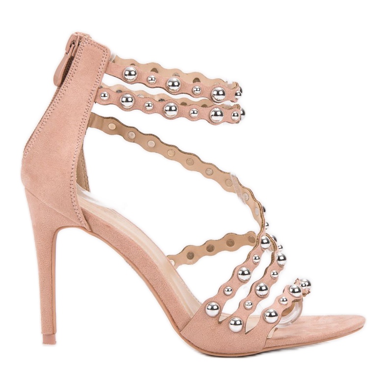 SHELOVET Szexi szandál a magas sarkon barna