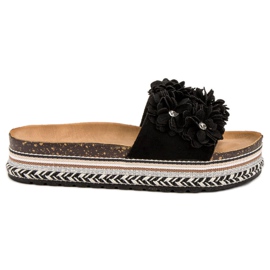 Sergio Todzi Papucs virágokkal fekete
