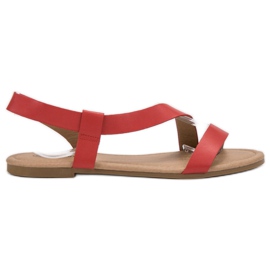 Primavera Felcsúsztatható lapos szandál piros