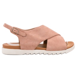Primavera Velúr zárt szandál rózsaszín
