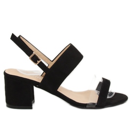 Fekete magas sarkú szandál 660-1 / SA-2 Fekete