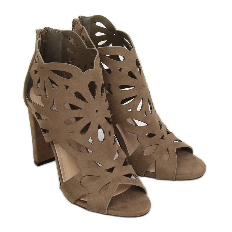 Zöld áttört csizma AT-0657-L Zöld sokszínű