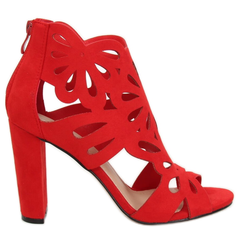 Piros áttört csizma AT-0657-L Piros