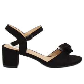 Fekete FH-3M22 Fekete magas sarkú szandál
