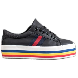 SHELOVET Sportcipő a platformon fekete sokszínű