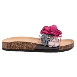 Super Me Papucs virágokkal ibolya sokszínű