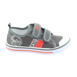 American Club szürke farmer tépőzáras cipők fehér narancssárga