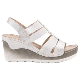 Goodin Kényelmes ék szandál fehér szürke