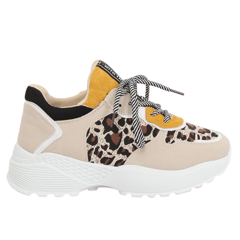 BL170P Leopard Print bézs színű sportcipő barna sárga