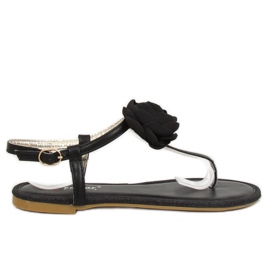 Fekete szandál virággal T314P Fekete Fekete szandál virággal T314P Fekete
