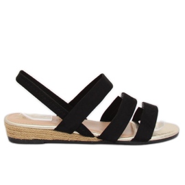 Fekete SM007 Fekete espadrilles szandál Fekete SM007 Fekete espadrilles szandál