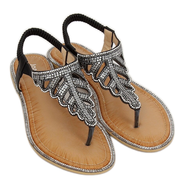 Fekete papucs kövekkel ZY172 Fekete