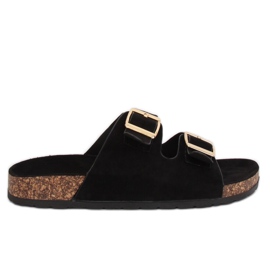 Fekete női fekete papucs 6105 Fekete