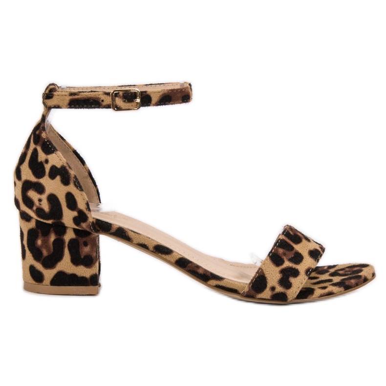 SHELOVET Klasszikus foltos szandál barna