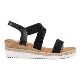 Bello Star Espadrilles Slip On Sandals fekete