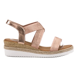 Bello Star Espadrilles Slip On Sandals rózsaszín sárga