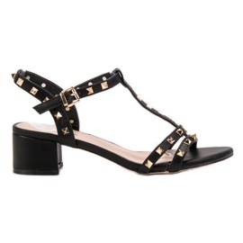 SDS Rock szandál a sarkon fekete