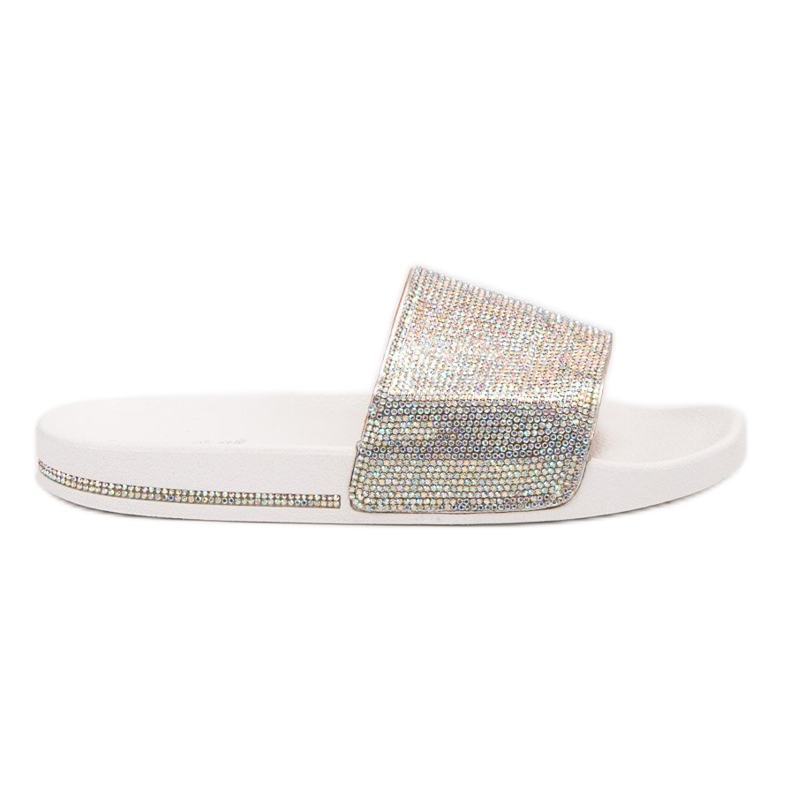 Sweet Shoes Papucs kristályokkal fehér szürke Sweet Shoes Papucs kristályokkal fehér szürke