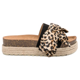 Vices Divatos állatmintás papucs fekete