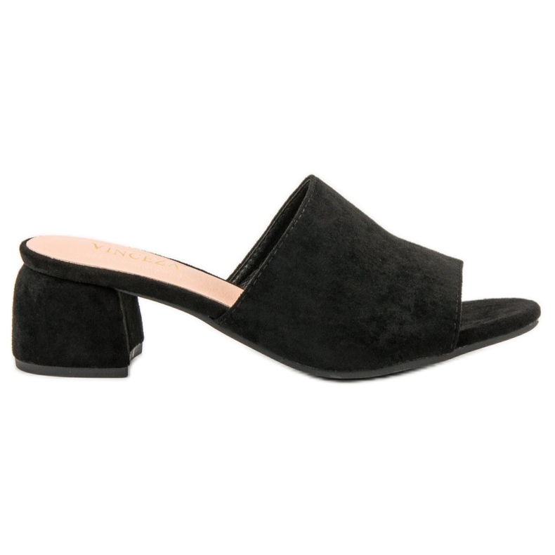 Velúr papucs A VINCEZA Postán fekete