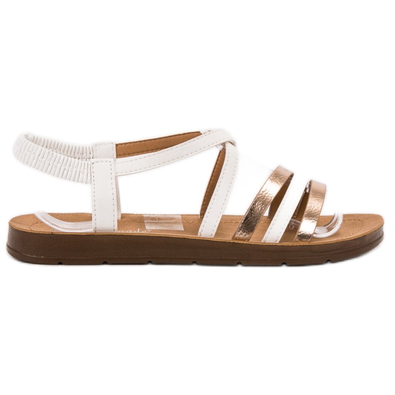 Super Mode Divatos felcsúsztatható szandál fehér