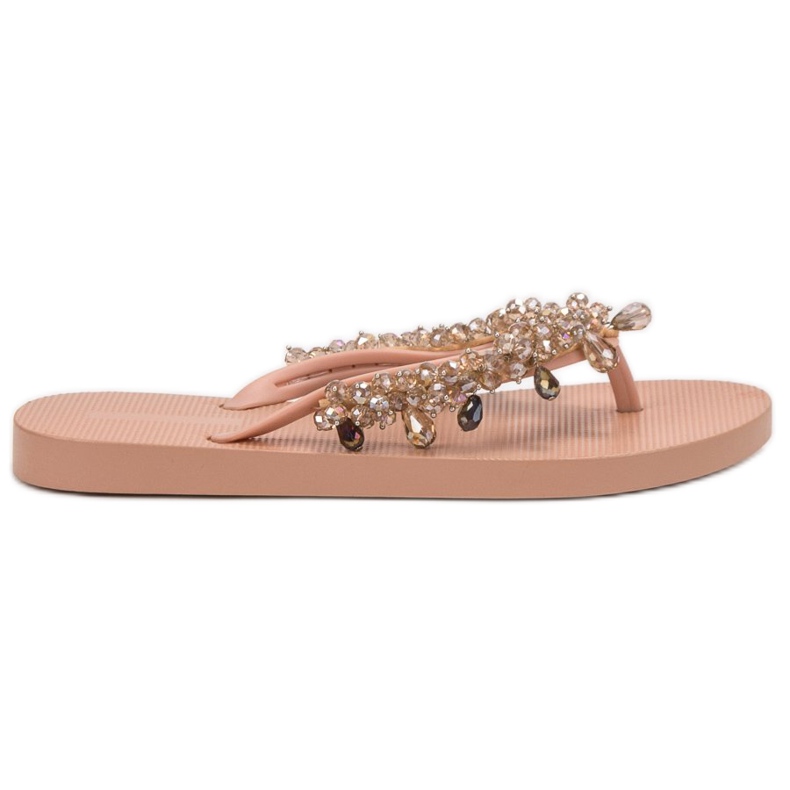 SHELOVET Gumi papucs díszítéssel sárga