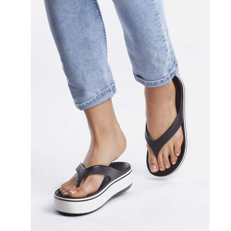Crocs Crocband Platform Flip 066 fekete-fehér sokszínű