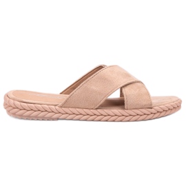 SHELOVET Velúr papucs barna