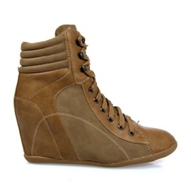 Cipők Boots On Wedge 562 Khaki barna zöld