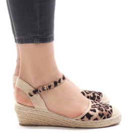 Leopárd ék szandál espadrilles LLI-3M88-51 sokszínű