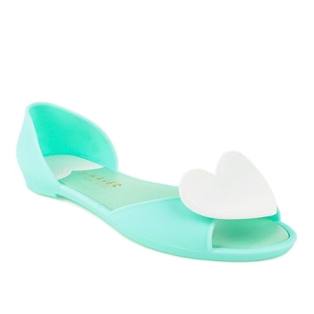 Zöld meliski gumi balerinák szívvel KM121-14