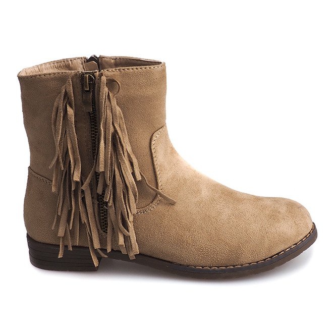 Meleg velúr csizma Boho RMB-19 Khaki