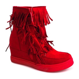 Ékcipők rojtokkal Boho 881-2 Red piros