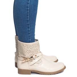 Áttört csizma lakkozott Galoshes ZH650 bézs Áttört csizma lakkozott Galoshes ZH650 bézs