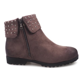 Velúr csizma 6100-PA szürke