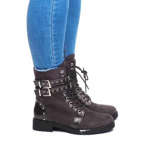 Velúr csizma A-52 szürke