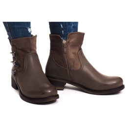 Meleg csizma 4417 Khaki sokszínű zöld Meleg csizma 4417 Khaki sokszínű zöld