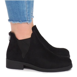 Velúr csizma rugalmas szalaggal 8203Y fekete Velúr csizma rugalmas szalaggal 8203Y fekete