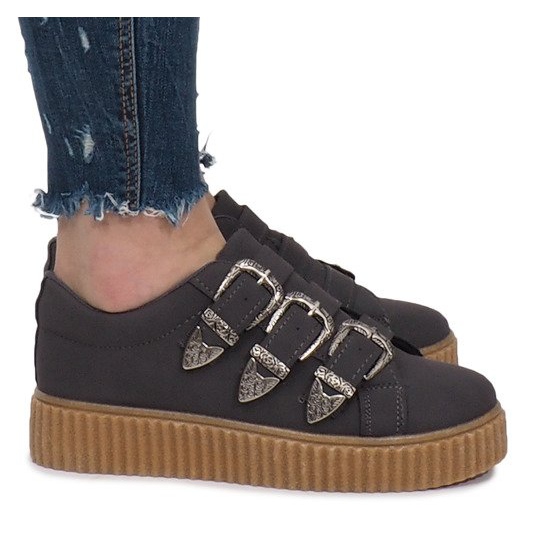 Szürke cipők a Creepersy Candice platformon