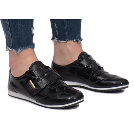 Black Brogues tépőzárral Denise fekete