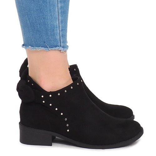 Velúr csizma cipzárral LL230 fekete