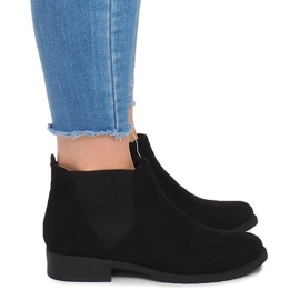 Velúr csizma rugalmas C-5 fekete színben