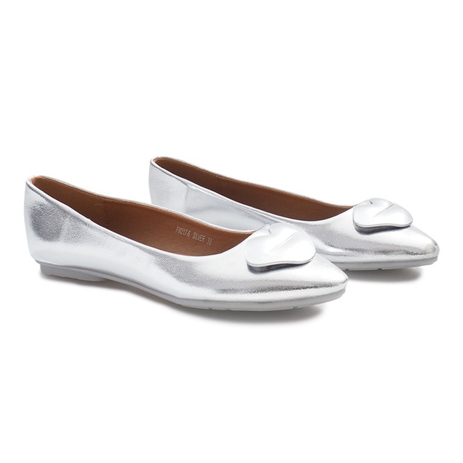 Ezüst balerinák szájjal szürke Ezüst balerinák szájjal szürke