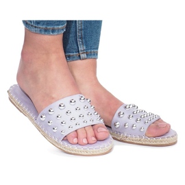 Ibolya papucs Mocate csapokkal lila