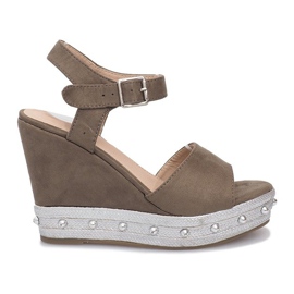 Utazási zöld ék szandál sokszínű