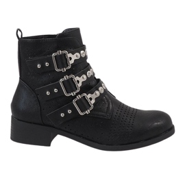 Fekete csizma csatokkal 7168-PA