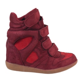 Bordó ék cipők H6601-45 piros