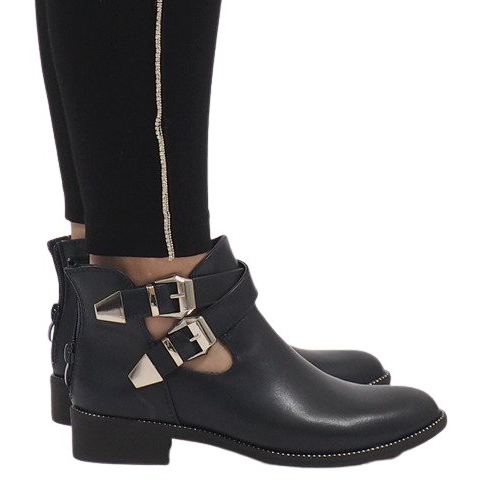 Ideal Shoes Tengerkék, nyitott csizma Y8157 sötétkék